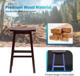 Capacmkseh Solid Wood Saddle-Seat Kitchen Counter Barstools Set of 2, 30-Inch Height, Counter Height Bar Stools Wooden Stool Saddle Chair Tall Stool Capacmkseh
