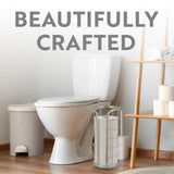 BROOKSTONE, Nickel Toilet Paper Holder, Freestanding Bathroom Tissue Organizer, Minimalistic Storage Solution, Modern & Stylish Design [Holds MEGA Rolls] Brookstone