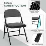 HAPPYGRILL 4 Pack Folding Chairs, Fabric Commercial Chairs w/Padded Seat & Back, Metal Frame, Portable & Foldable Dining Chairs for Office Party Guest Room Conference Room Event HAPPYGRILL