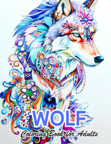 Wolf Coloring Book for Adults: 50 Beautiful Greyscale Coloring Pages for Relaxation and Stress Relief Majosta