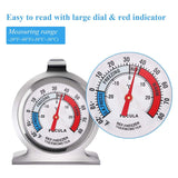 2 Pack Refrigerator Thermometer, -30~30°C/-20~80°F, Classic Fridge Analog Thermometer Large Dial with Red Indicator Thermometer for Freezer Refrigerator Cooler PECULA