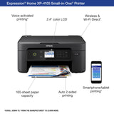 Epson Expression Home XP-4105 All-in-One Wireless Color Inkjet Printer, Black - Print Copy Scan - 2.4" Color LCD, 10.0 ppm, 5760 x 1440 dpi, Auto 2-Sided Printing, Voice Activated Epson