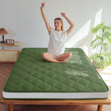 MAXYOYO 6" Extra Thick Futon Mattress Floor Mattress, Queen Size Diamond Pattern Mattress Pad Tatami Pad Japanese Floor Mattress for Adults Floor Bed Roll Up Mattress Guest Mattress, Green MAXYOYO