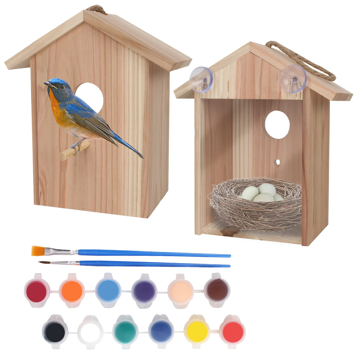 Window Bird House with Paint Kit Window Birdhouse Spy Birdhouse with Strong Suction Cups See Through Birdhouse for Kids My Spy Clear Birdhouse, Clear Birdhouse, Bird Nest, Craft Nuts for Nature Outdoor Animal Products