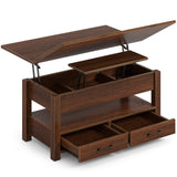 Rolanstar Coffee Table Lift Top, Multi-Function Convertible Coffee Table with Drawers and Hidden Compartment, Converts to Dining Table for Living Room, Home Office,Espresso Rolanstar