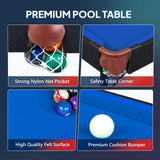 PEXMOR 55" Portable Folding Pool Table, Foldable Billiards Table for Kids and Adults, 4.5ft Pool Game Table with Cues, Ball, Rack, Brush, Chalk for Indoor & Outdoor PEXMOR