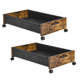 FOUCSSOMEI Under Bed Storage with Wheels, Heavy Duty Storage Containers, Toy Box, Longer Size 31.5", Wooden Under Bed Organizer Drawers, Metal Frame, for Clothes Books Blankets, Patented Design FOUCSSOMEI