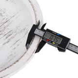 Romadedi Rustic Wooden Tray Candle Holder - Round Wood Decorative Pillar Candle Tray for Coffee Table Farmhouse Kitchen Countertop Organizer Home Decor Wedding Centerpiece, Distressed White Romadedi