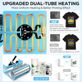 WHUBEFY Heat Press,15x15 Shirt Press Machine 8 in 1 with 30Oz Tumbler Attachment Sublimation Machine Digital Slide Out Sublimation Heat Transfer Machine, Heat Press for T-Shirts Mugs Caps Plates,1400W Whubefy