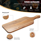 Rtteri 6 Pcs Acacia Wood Cutting Board Bulk Kitchen Thicken Chopping Board with Handles 17 x 6 Inch Wooden Charcuterie Serving Board Blank Wood Boards for Engraving Wedding Housewarming Gift Rtteri