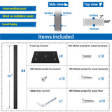 Muzata 4Pack Black Super Thin Intermediate Cable Railing Post 36 Inch 36"x3/8"x2" Level Drilled Surface Mount T304 Stainless Steel Cable Railing System Kit Indoor Outdoor PS32 BH4S Muzata