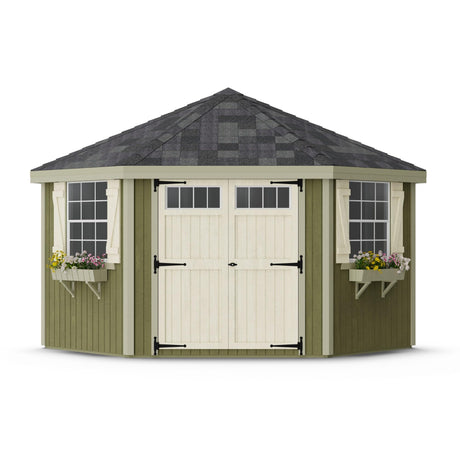 Little Cottage Co. 10x10 Colonial Five-Corner Shed with Operable Windows and Floor, Outdoor Wood Storage Do-It-Yourself Panelized Kit Little Cottage Co.