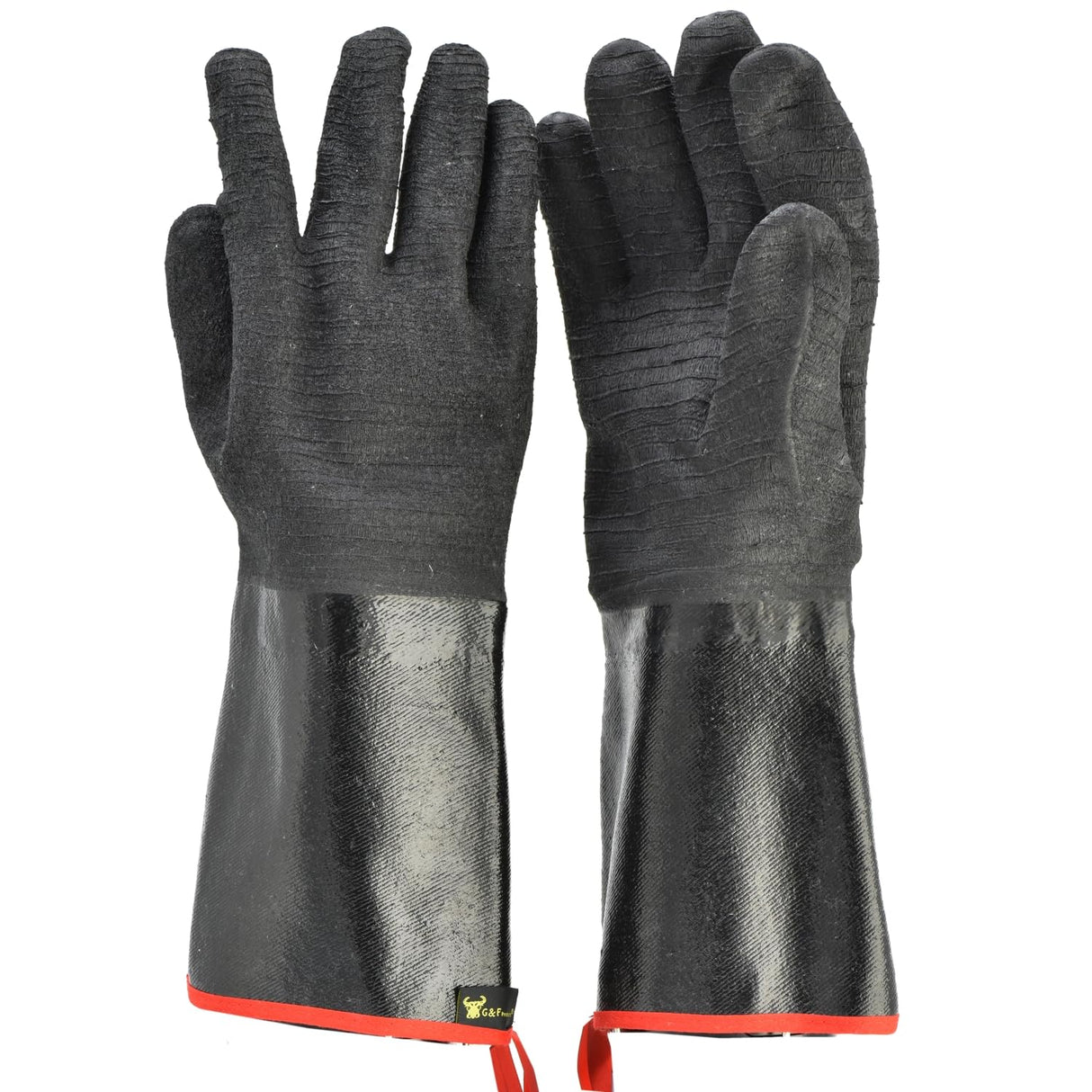 BBQ Gloves Cooking Gloves Food Contact Safe No BPA Insulated Waterpoof, Oil Proof, Heat Resistant BBQ, Smoker, Grill, and Outdoor Cooking Gloves, Neoprene Material Made in USA, 13 Inch Long G & F PRODUCTS