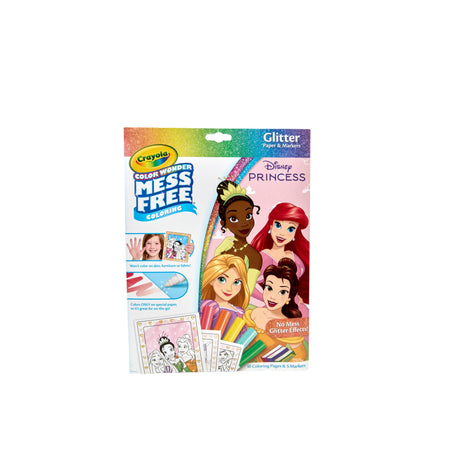 Crayola Color Wonder Disney Princess Glitter Coloring Pages & Mess Free Markers, Coloring Set, Gift for Toddlers 3 & Up Crayola