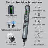 STREBITO Mini Electric Screwdriver Set, 70 in 1 Small Electric Screwdriver Cordless - 64 S2 Preicison Bits, 5 Torque Settings, 4 LED Lights, Mini Power Screwdriver Repair Tool Kit for PC RC Electronic STREBITO