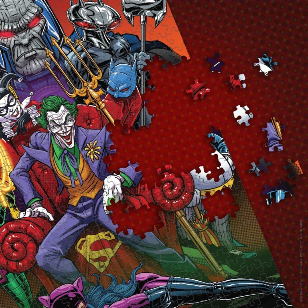 DC Villains Forever Evil 1000 Piece Jigsaw Puzzle | Celebrating WB 100 | Officially Licensed DC Comics Universe Merchandise | Collectible Puzzle Featuring Joker, Harley Quinn, Lux Luthor, and Others USAOPOLY
