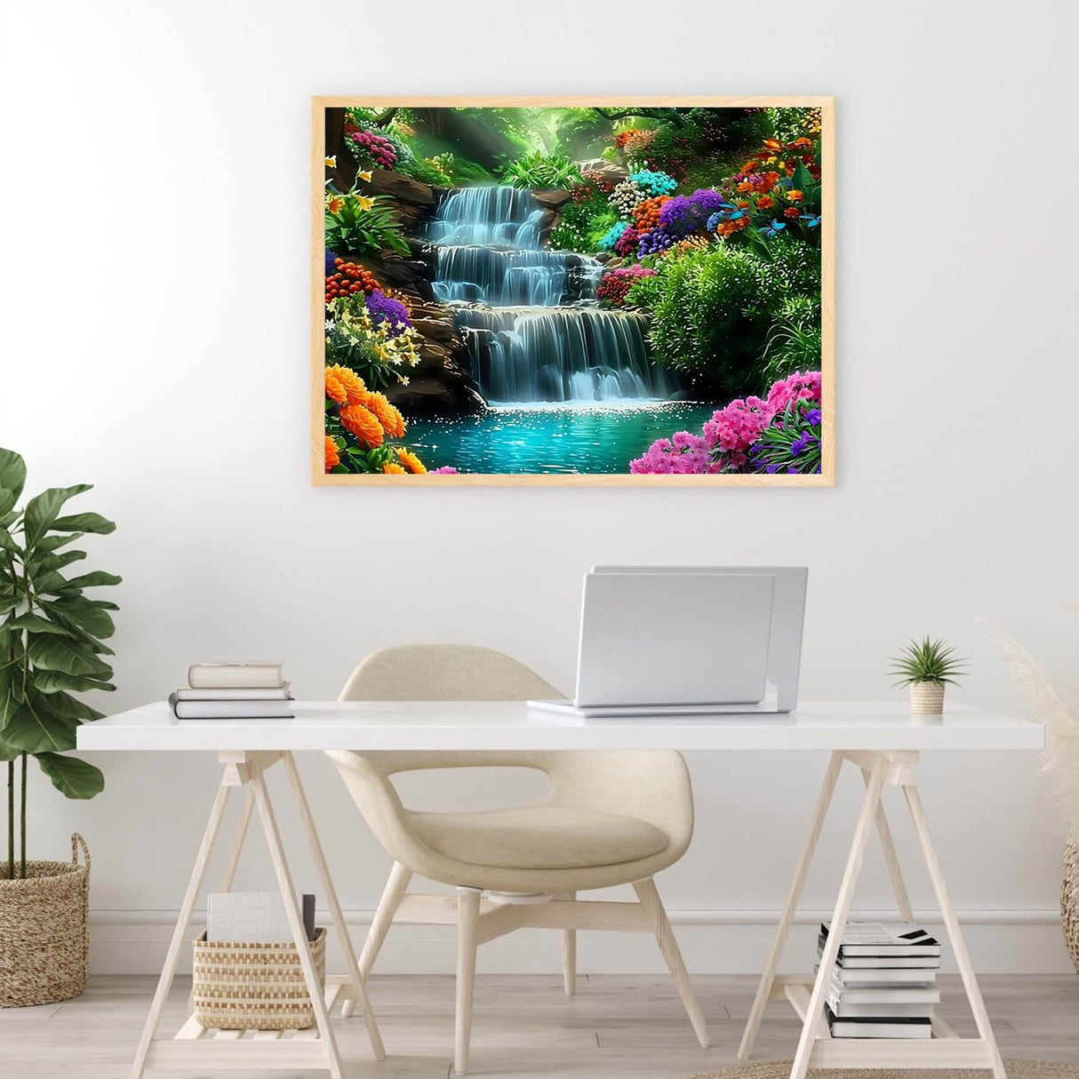 TOPMCYSG Waterfall Landscape Diamond Art Kits for Adults,Forest Scenery 5D Diamond Painting Kits for Beginners,DIY Round Full Drill Diamond Dots Paintings Picture Gem Art for Home Wall Decor 16 x 12in TOPMCYSG