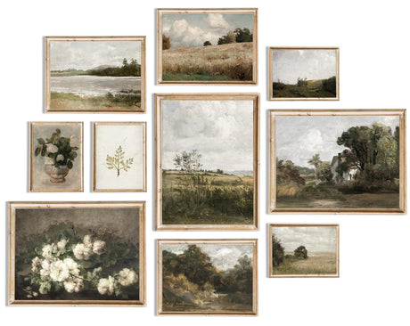 uniro Vintage Wall Art Decor Prints Farmhouse Wall Decor Vintage French Country Canvas Wall Art Prints Nature Landscape Flower Botanical Painting Poster Rustic Cottagecore Decor Retro Aesthetic uniro
