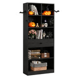 IRONCK Bookcase and Bookshelves, 70" Tall Bookshelf Floor Standing 6 Tiers Display Storage Shelves, Book Shelf with Drawers for Home Office, Living Room, Bedroom, Library, Black IRONCK