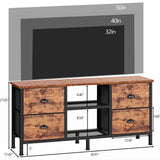 Furologee TV Stand Dresser with 4 Drawers, Small TV Console Table with Open Shelf, Entertainment Center for 50" TV, Industrial Media Center for Bedroom, Living Room, Rustic Brown Furologee