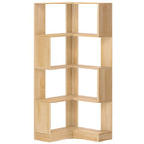 HOOBRO 5-Tier Corner Bookshelf, L-Shaped Corner Bookshelf, 55.3'' Tall Wooden Bookcase with Baffle, Freestanding Display Rack, for Living Room, Home Office, Natural NL50SJ01 HOOBRO