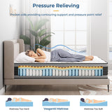 Vesgantti Cal King Mattress, 10 Inch Hybrid Cal King Size Mattress with Memory Foam and Individually Pocket Spring, Pressure Relief and Supportive, Medium Firm Feel, Mattress in a Box Vesgantti
