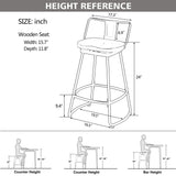 Yongqiang 24" Swivel Metal Bar Stools with Backs - Set of 2 Industrial Kitchen Chairs with Wooden Seats in Matte Black Yongqiang