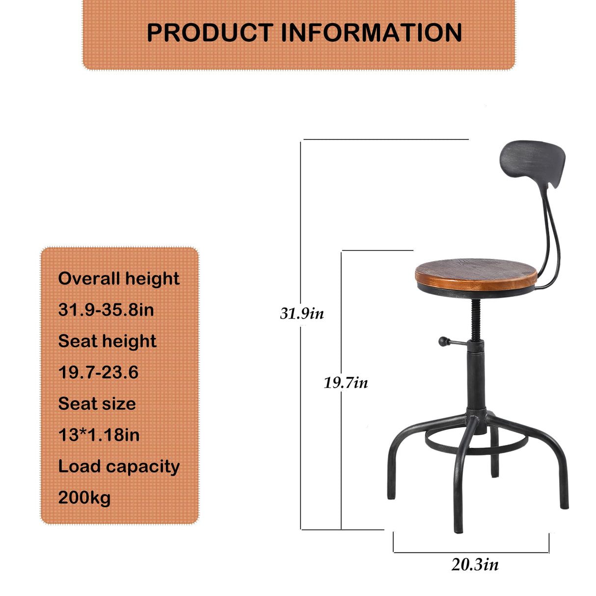 Topower 3 Piece Pub Table and Stool Set Round Bar Table Adjustable Height Coffee Table Farmhouse Counter Height Bar Stools with Backrest Silver 1 Table + 2 Stools Topower