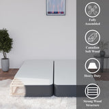 Greaton, 4-Inch Sturdy Wood Box Spring for Mattress Support - Durable and Fully Assembled, Natural Wood Foundation for King, Black Greaton