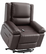 Power Lift Recliner Chair - Heat and Massage, Faux PU Electric Lift Recliner for Elderly & Mobility Impaired, Adjustable Back and Legs, Heavy Duty Lift Chair for Seniors GarveeHome