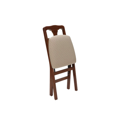 Meco STAKMORE Queen Anne Folding Chair Cherry Finish, Set of 2, - WoodArtSupply