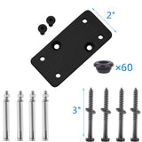 Senmit Cable Railing Post - Stainless Steel Square Fence Post for Deck Cable Railing System (36" Level-drilled-4 Pack, Black) Senmit