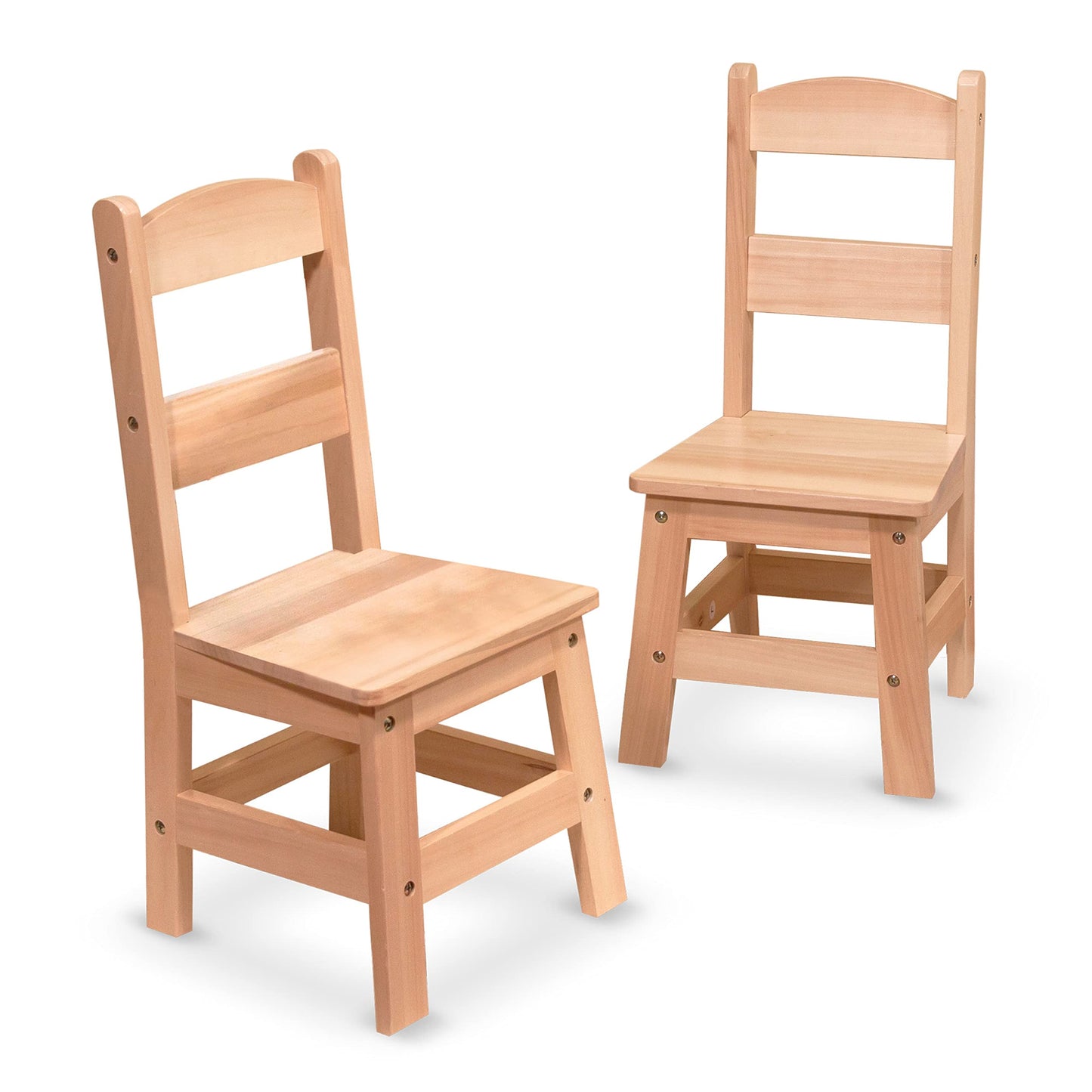 Melissa & Doug Wooden Chairs, Set of 2 - Blonde Furniture for Playroom - Kids Wooden Chairs, Children's Wooden Playroom Furniture