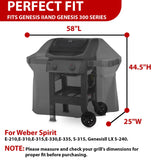 vchin 58 Inch Grill Cover for Weber 7130 Genesis II 3 Burner, LX 300 Series Grills, Genesis 300, Waterproof, Windproof, UV and Fade Resistant Cover(58L x 25D x 44.5H) vchin