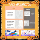 xackcme Spooky Paint by Numbers for Adults, Halloween Paint by Number on Canvas Without Frame, DIY Ghost Oil Painting for Gift Home Wall Decor (16x20 inch) xackcme