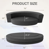 Nigoone Modern Folding Sofa Bed Couch Memory Foam with 2 Pillows Sleeper Sofa futon Couch for Bedroom Living Room Guests, Washable Set, Stylish Oval 76''L × 41.5''D × 10''H,Dark Gray Nigoone