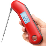 ThermoMaven ProfessionaI Meat Thermometer Digital, 3X Faster 0.5 Sec Instant Read, NIST Certified Accuracy ±0.5°F, 100% Waterproof Probe, Auto-Rotate Bright Indicator, for Candy/Grill/BBQ, Red & Gray ThermoMaven