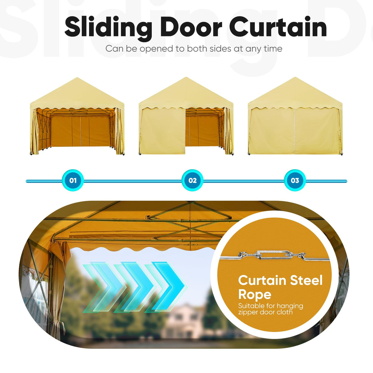 Quictent 13'X20' Retractable Party Tent with Wheels Movable Heavy Duty Carport Garage with Transparent Windows and Curtains Quictent