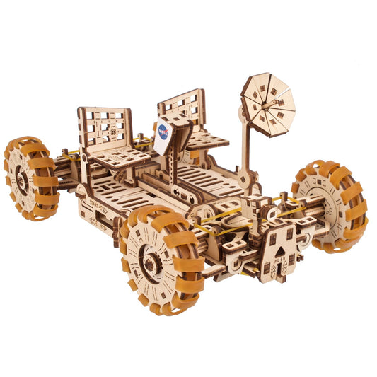 UGEARS NASA Lunar Rover Model Kit - 3D Wooden Mechanical Puzzles for Adults to Build - Space Gifts for Teen - NASA Official Space Model Kits