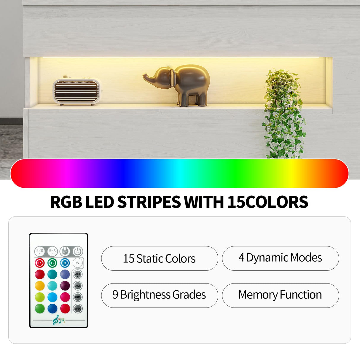 Reception Desk with Counter, Modern Front Table Equipped with Drawers & Keyboard Tray, 47.2-inch Checkout Counter with LED Lights & Power Outlets for Lobbies, Salons, Retail, Home Offices TUSY