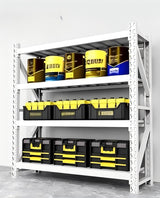 Storage Shelves Heavy Duty, Metal Garage Shelving Units, 4 Tier Storage Rack Shelf, Steel Industrial Shelving, Adjustable Standing Shelf for Basement/Warehouse (White, W59.06*D19.69*H78.74) Generic