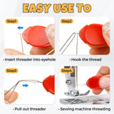 FIVEIZERO 30-Count Premium Hand Sewing Needles, 6 Sizes Embroidery Needles Kit with Threaders for Hand Sewing Crafts,Large Eye Sewing Needle Kit for Art and Craft Projects FIVEIZERO