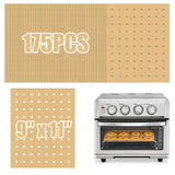 GOAUS Parchment Paper Sheets 9x11 Inch, Air Fryer Toaster Oven Liners Rectangular 175 pcs, Disposable Paper Liners Perforated Fit Cuisinart, Emeril Lagasse, Ninja Foodi, Breville, Instant Pot GOAUS