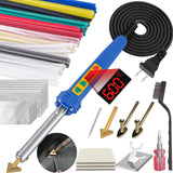GNI Upgraded 150W LED Digital Adjustable Temperature Plastic Welder, 106PCS Welding Rods Plastic Repair Kit, 5 Tips 3 IN 1 Plastic Welder Soldering Iron Kit, Plastic Welding Kit for DIY Bumper Kayaks GNI