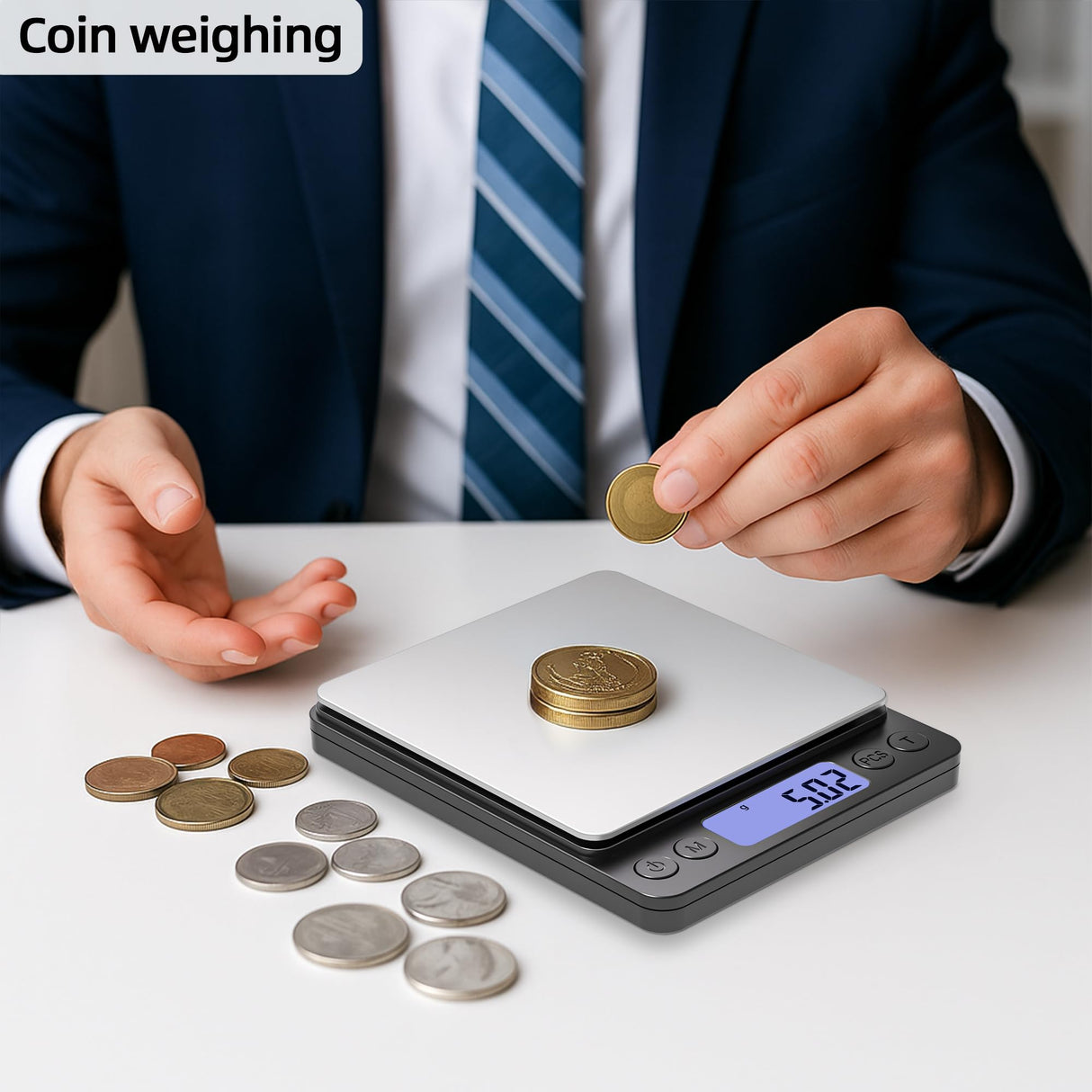 SKEAP Digital Jewelry Scale – 500g x 0.01g Precision Gold Scale for Jewelers & Collectors, Digital Pocket Scale with Backlit LCD, Tare Function– Ideal for Gemstones, Bullion & Coins. SKEAP