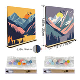 JOOZ 2 Pack Paint by Numbers Kit for Adults, Mountain Paint by Number on Wood Board, DIY Sunset Boho Oil Painting by Numbers Ornaments for Desktop, Easy Adult Paint by Number Kits for Gift 8x8 Inch JOOZ