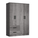 Woodpeckers Furniture And Mattress 4 Doors Wardrobe 2 Drawers with Shelves 72" high (Grey) Woodpeckers Furniture And Mattress