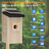 Bird House with Camera, 5MP Smart Birdhouse Camera with Solar Powered, Bird Box Camera for Families, Motion Detection & 32GB SD Card, Watch Bird Nesting & Hatching in Real Time, Ideal Gift for Friends Camii