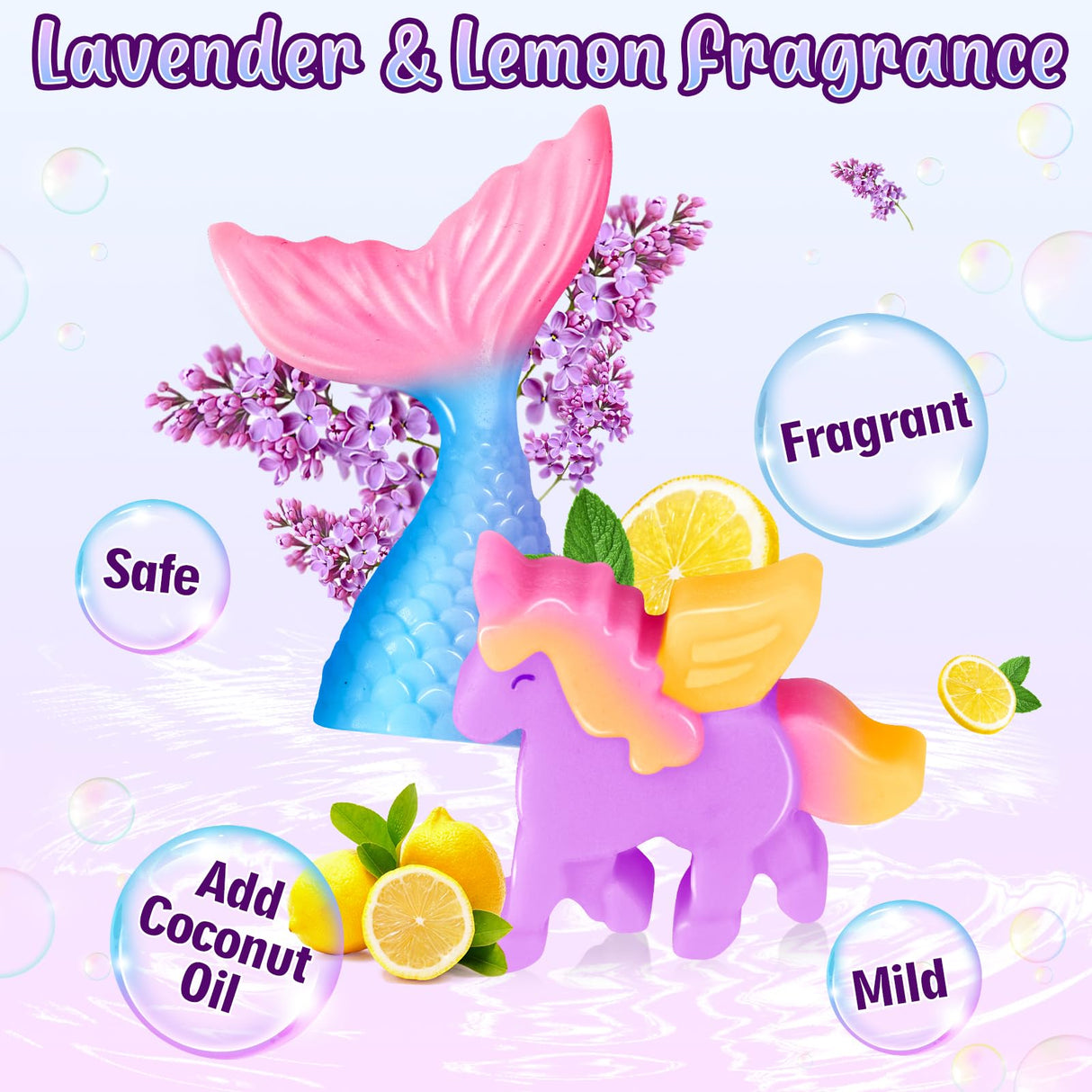 Golray Soap Making Craft Kit for Kids Girl Toys, Make 40 Pcs+ Soap Supplies with Unicorn/Mermaid/Butterfly Model, 2 Essential Oil, DIY Science Art and Craft Kit for Kid Girl Age 5-7 8-12 Year Old Gift Golray