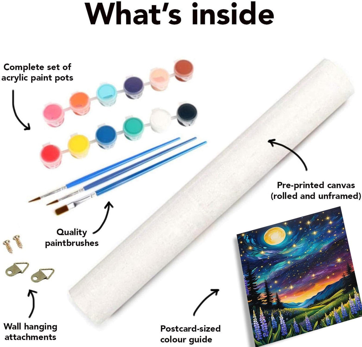 Paint by Numbers Kit for Adults-Starry Sky Paint by Number Kits on Canvas Without Frame, DIY Abstract Landscape Adults' Paint-by-Number Kits Oil Painting for Home Wall Decor16x20inch Generic